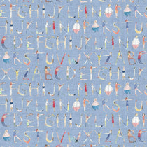 Alphabet People Sky Fabric by the Metre